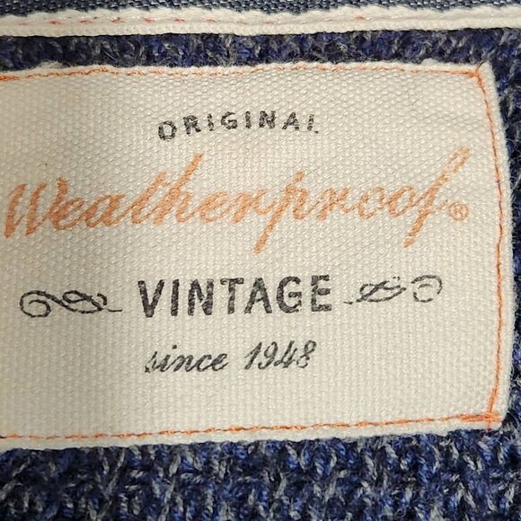 Weatherproof vintage waffle knit sweater heathered blue XXL - Picture 5 of 8